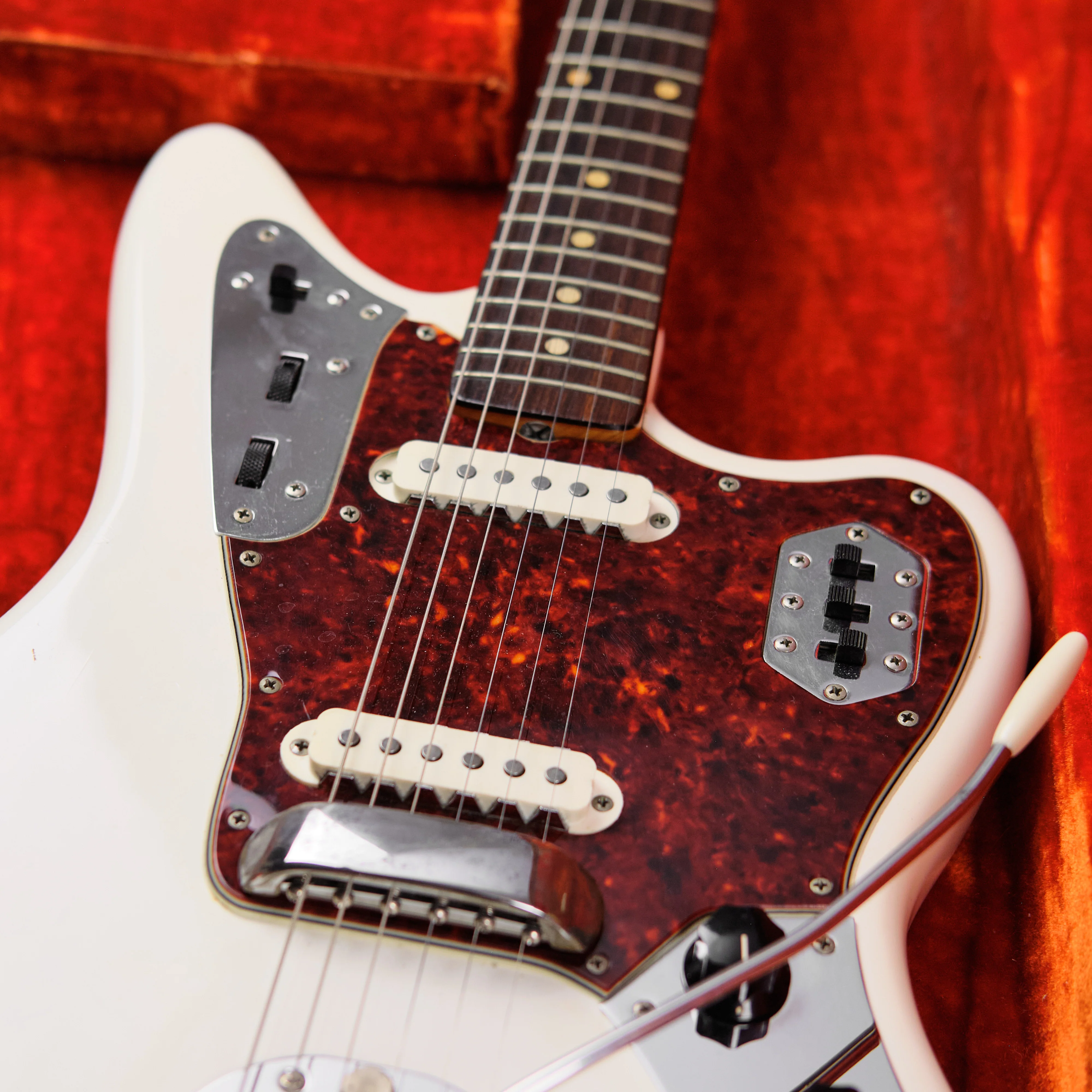 1963 Fender Jaguar Olympic White Matching Headstock - Image 6