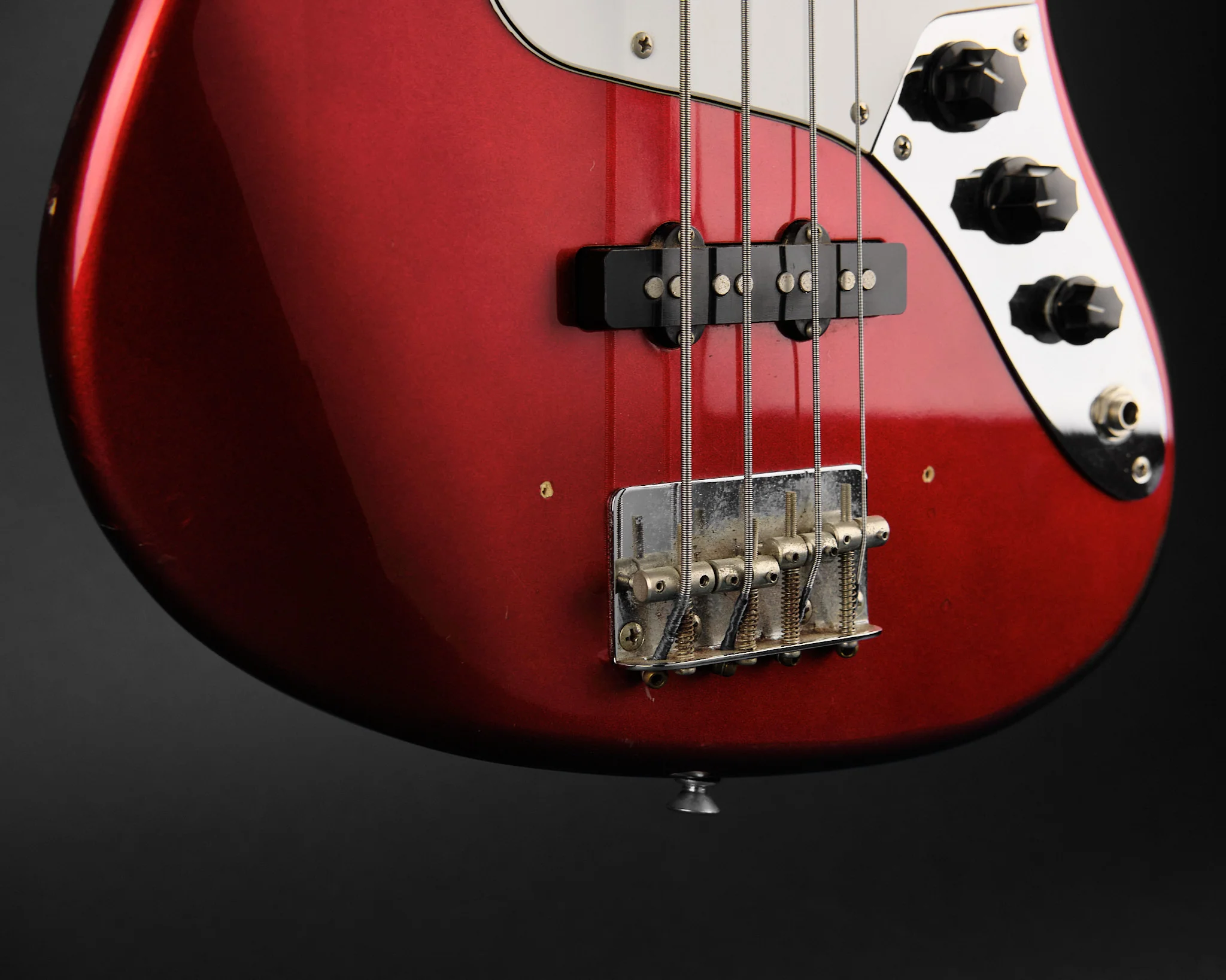 1986 Fender MIJ JB-406 Jazz Bass Candy Apple Red - Image 10