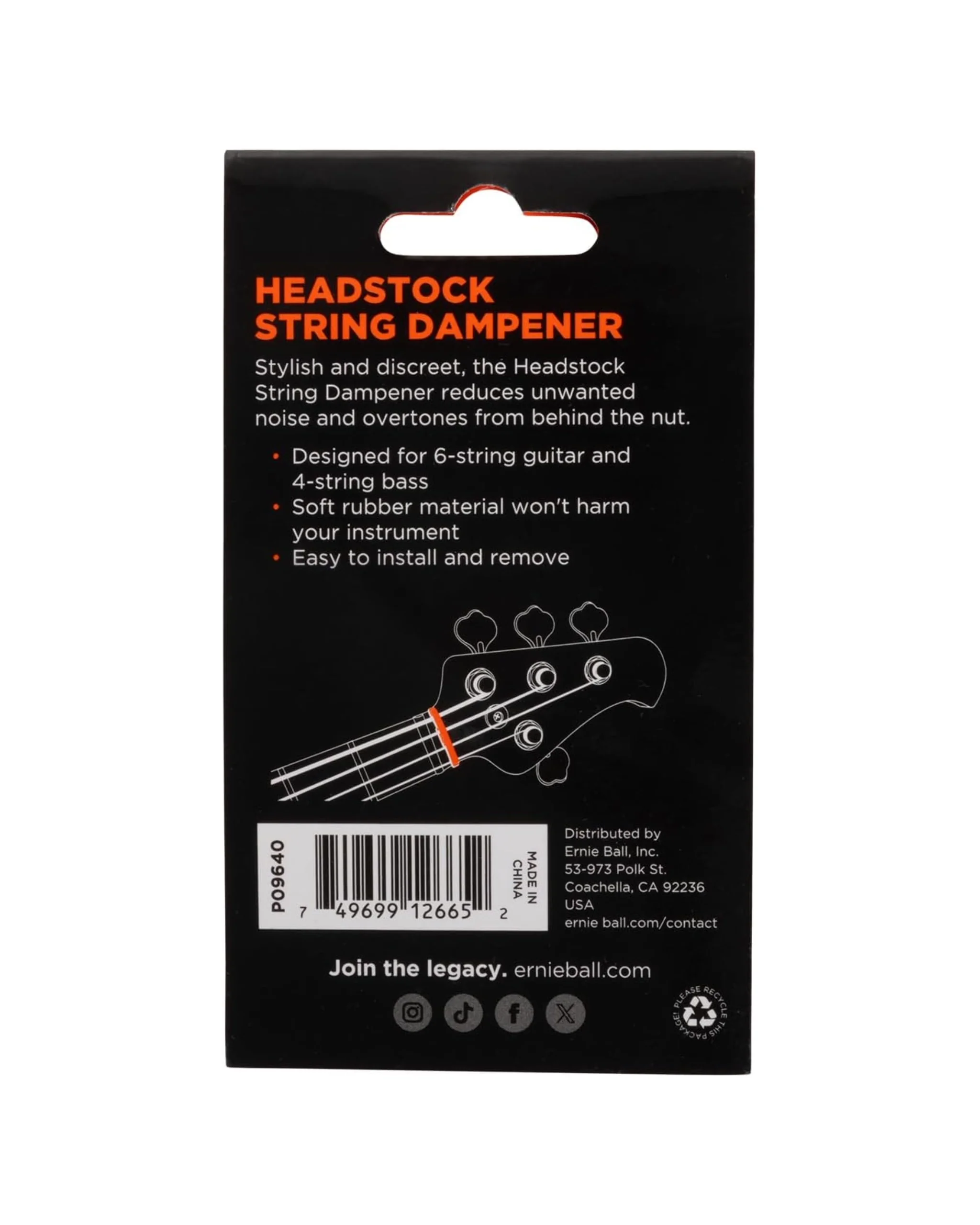 Ernie Ball String Dampener - Headstock - Image 3